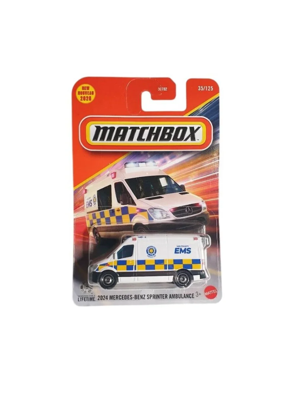 Matchbox Mercedes Benz Sprinter Ambulance Die Cast 35/125 New MB County EMS